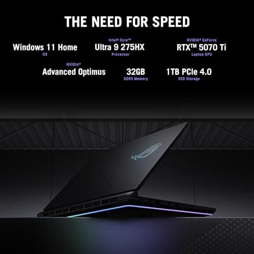ASUS ROG Strix G16 (2025) Gaming Laptop, 16” ROG Nebula Display 16:10 2.5K 240Hz/3ms, NVIDIA® GeForce RTX™ 5070 Ti GPU, Intel® Core™ Ultra 9 275HX Processor, 32GB DDR5, 1TB SSD, Wi-Fi 7, Win11 Home