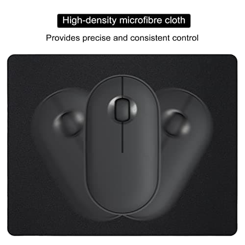 Small Mouse Pad 3 Pack, Mini Mouse Pads for Wireless Mouse and Laptop Computer, Portable Mousepad with Non-Slip Rubber Base & Waterproof Surface - Black -5.5 x 7 in