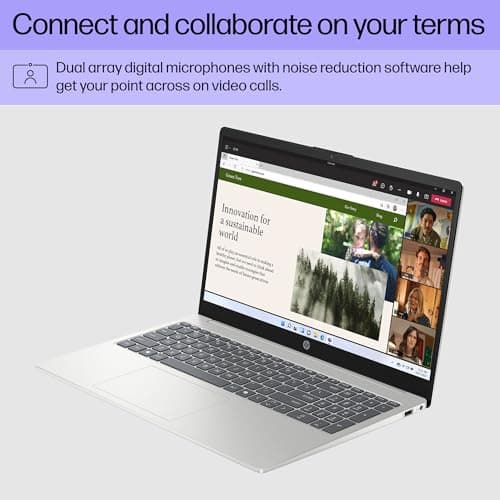 HP 15.6 inch Laptop, HD Touchscreen Display, AMD Ryzen 5 7520U, 8 GB RAM, 512 GB SSD, AMD Radeon Graphics, Windows 11 Home, Natural Silver, 15-fc0499nr