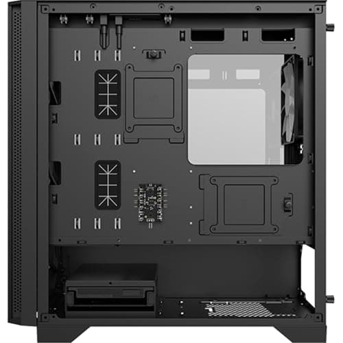 Montech AIR 100 ARGB Micro-ATX Tower with Four ARGB Fans Pre Installed, Ultra-Minimalist Design, Fine Mesh Front Panel, High Airflow, Unique Side Swivel Tempered Glass, Black