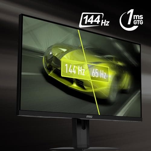 MSI MAG274UPF, 27" 3840 x 2160 (UHD), 4K Rapid IPSGaming Monitor, 1 ms, 144Hz, FreeSync Premium, HDR400, G-Sync Compatible, HDMI, DisplayPort, Tilt, Swivel, Pivot and Height Adjustable.,Black