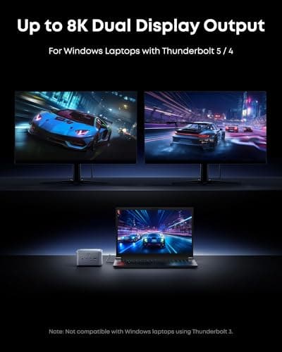 Anker Prime TB5 Docking Station, 14-in-1 Thunderbolt 5 Dock with 120Gbps Max Transfer, 140W Max Charging, Ambient LED Lighting, Cooling System, Up to 8K Display for Thunderbolt 5/4 Laptops