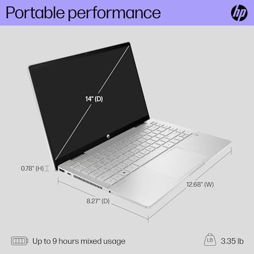 HP Pavilion x360 14 inch Laptop, FHD Touchscreen, 13th Generation Intel Core i3-1315U, 8 GB RAM, 256 GB SSD, Intel UHD Graphics, Windows 11 Home, 14-ek1099nr (2024)