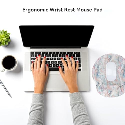 RICHEN Ergonomic Mouse Pad with Wrist Support,Non-Slip Rubber Base for Computer Laptop & Mac,Lightweight Rest for Home,Office & Travel (Pigment Ripple)