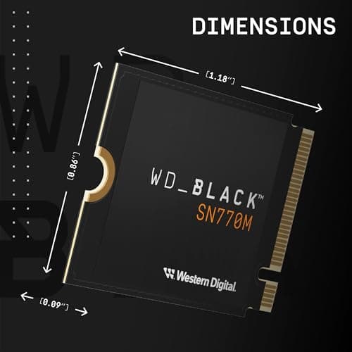 WD_BLACK 1TB SN770M M.2 2230 NVMe SSD for Handheld Gaming Devices, Speeds up to 5,150MB/s, TLC 3D NAND, Great for Steam Deck and Microsoft Surface - WDBDNH0010BBK-WRSN
