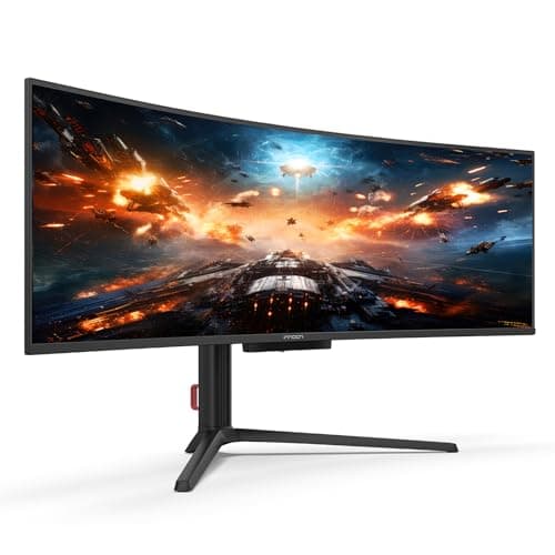INNOCN 49" 49Q1S OLED Curved Gaming Monitor 5120 x 1440p 240Hz, 0.03ms, USB Type C 90W, HDMI 2.1, DisplayPort, USB Hub, Surrounding Speakers, Adaptive-Sync, Height Adjustable Stand, Black