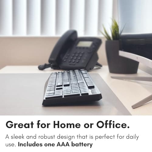 Macally Wireless Keyboard | 2.4 Computer Key Board | Full Size and Wireless (Quiet Keys) All Day Comfortable Typing with Wireless USB for Laptop, Desktop PC, Surface, Chromebook, Notebook