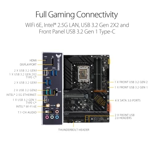 ASUS TUF Gaming Z690-PLUS WiFi Socket LGA1700/ Intel Z690/ DDR5/ WiFi&Bluetooth/ SATA3&USB3.2/ M.2/ ATX Motherboard