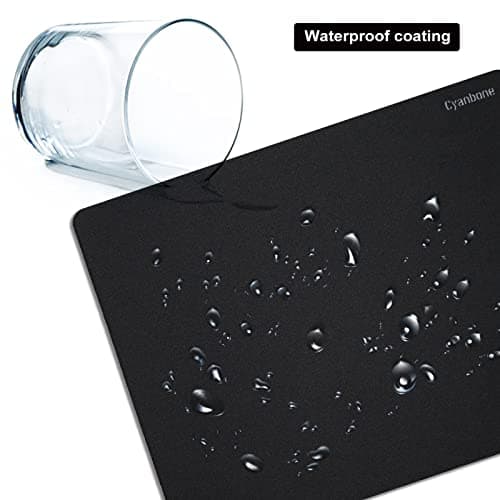Mini Mouse Pad Small Size 2 Pack, Portable Mouse Pad for Laptop Waterproof, Cute Travel Mousepad Black with Non Slip Rubber Base for Wireless Mouse - 5.5 x 7 Inch