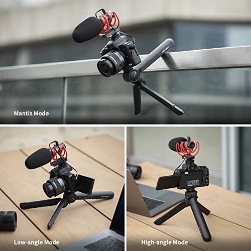 PGYTECH MANTISPOD 2.0 Mini Camera & Cell Phone Vlogging Tripod | 5 Modes Small Travel Flexible DSLR Pocket Stand | Video Vlog Desktop Shooting Selfie Mount Black