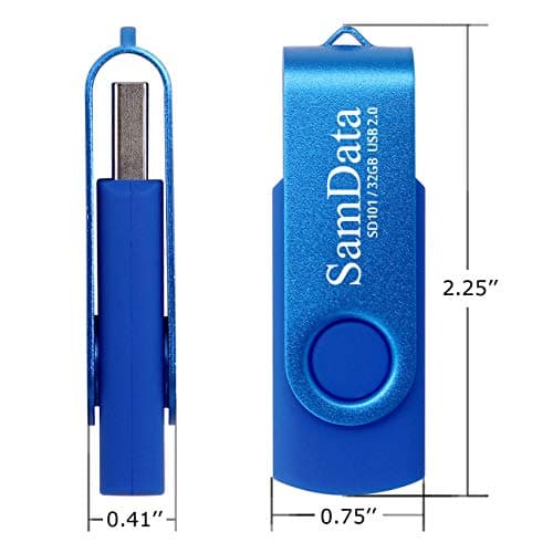 32GB USB Flash Drives 2 Pack 32GB Thumb Drives Memory Stick Jump Drive with LED Light for Storage and Backup (2 Colors: Black Blue)