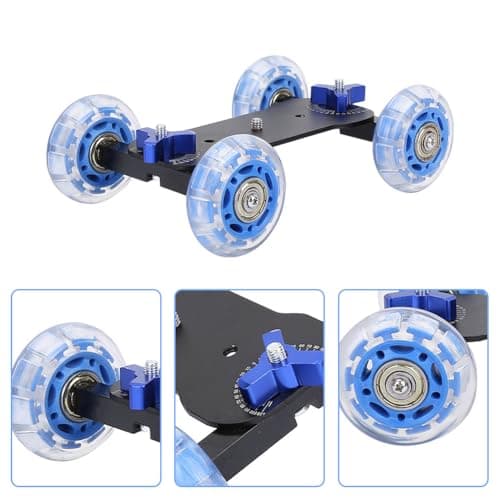 Joyzan Camera Dolly Wheel, Scaled Table Skater Slider Car 10KG Load Rail Roller Track Mini Adjustable Desktop Portable Professional DSLR Camcorder Mirrorless Cell Phone Video Low Level Noise Shooting