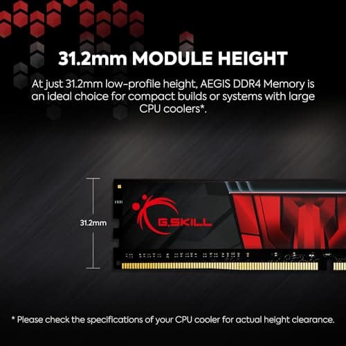 G.SKILL AEGIS Series (XMP) DDR4 RAM 32GB (2x16GB) 3200MT/s CL16-18-18-38 1.35V Intel AMD Desktop Computer Memory UDIMM (F4-3200C16D-32GIS)