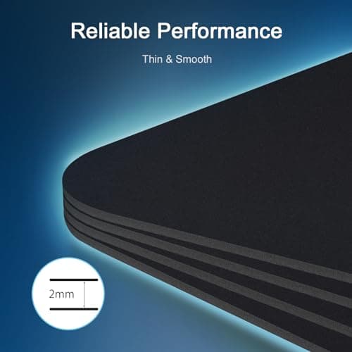 Senetem 4-Pack Mouse Pad, Ultra-Smooth Gaming Mousepad, Non-Slip Rubber Base, Washable Surface Fits Wired & Wireless Mouse – Perfect for Desk, Laptop, PC & Office, Small Portable, 11x8.6 in, Black