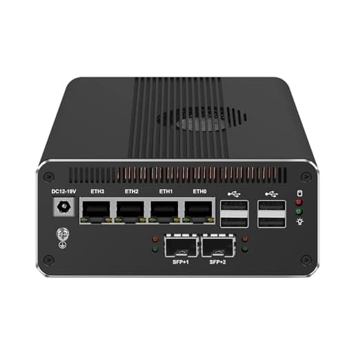 MGNAS14 Micro Firewall Appliance 10Gbe Router with Intel 14th Gen Core Ultra 7 155H, AI MINI PC with 2x10Gbe SFP+ 2xDDR5 RAM M.2 PCIe 4.0 SSD USB4 Support Pfsense|OPNsense|Openwrt|Windows