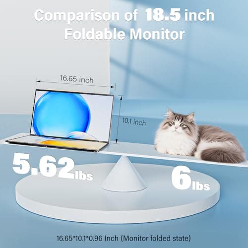 InnoView 18.5" Laptop Screen Extender 115% sRGB 100Hz Dual Monitors Stacked Folding Triple Monitor (Wins/Mac) 1080P Triple Portable Monitor for Laptop 90°/180° Rotation Black (No Driver Needed)