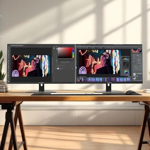 Kado Dual Monitor Setup - 2-Pack 27" 1920x1080 Computer Monitor 75Hz VESA Mount HDMI Office Gaming Hybrid Built-in Speakers (E27X Dual Series)