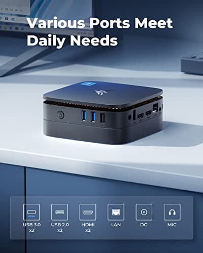 KAMRUI AK1PLUS Mini PC Computer, 12th Alder Lake- N95 up to 3.4 GH, 16GB RAM 512GB M.2 SSD, Mini Desktop Computer, Support 2.5" SSD (up to 2TB), WiFi, BT, 4K, HTPC for Business, Home, Office