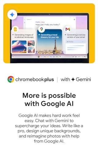 acer Chromebook Plus 514 Laptop with Google AI – 14" Full HD 1920 x 1080 IPS Touch Display | Intel Core i3-N305 | 8GB LPDDR5 | 128GB SSD | Wi-Fi 6E | FHD Camera | Chrome OS | CB514-4HT-375Z (Renewed)