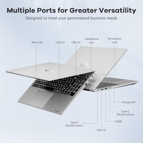 NIMO 15.6" IPS FHD-Gaming-Laptop, 6 Cores AMD Ryzen 5 6600H 32GB DDR5 RAM 1TB SSD (Beat i7-1165G7 up to 4.5GHz) 660M 6nm GPU-Computer with 100W Type-C Backlit Keyboard, Fingerprint