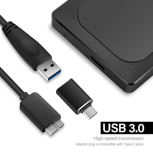 1TB External Hard Drive Ultra Slim Portable HDD-USB 3.0 USB-C for PC, Mac, Laptop, PS4, Xbox one,Xbox 360