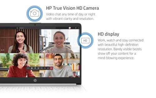 HP 14" HD Student Business Laptop, Intel Quad-Core N4120, 16GB RAM, 320GB Storage, (64GB eMMC+256GB SD Card), 1 Year Office 365, Slim Design, Webcam, HDMI, Bluetooth, WiFi, Win 11 S, White