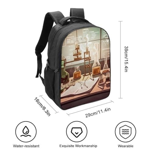 16 Inch Backpack Chemistry Lab Laptop Backpack Lightweight Full Print Travel Bag Casual Daypack for Women Men