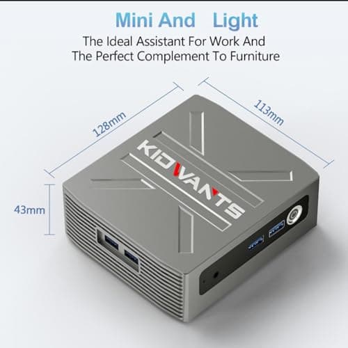 KG1 Mini PC N4000(up to 2.6GHz), Mini Computer 8GB LPDDR4 RAM/128GB eMMC, Mini Desktop Computer Support 4K Dual Display, WiFi 5, BT 5.0, and USB 3.0 (Grey)