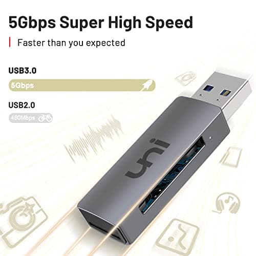 uni SD Card Reader, USB 3.0 SD Card Adapter High-Speed Micro SD Memory Card Reader Support SD/Micro SD/TF/SDHC/SDXC/MMC/UHS-I Card Compatible with Mac, Win, Linux, PC, Laptop, Chromebook, Camera