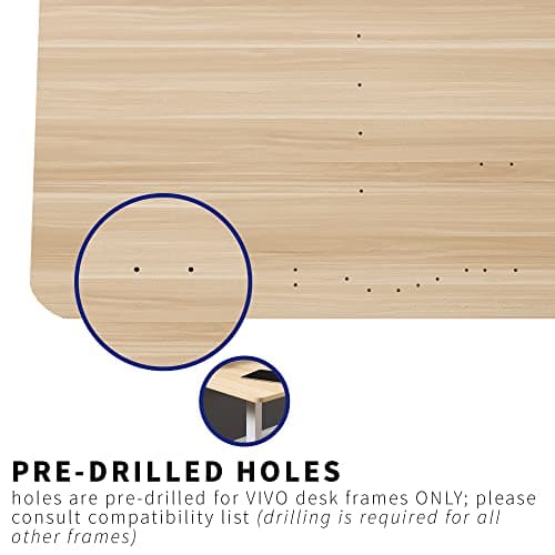 VIVO Universal 71 x 36 inch Table Top for Standard and Sit to Stand Height Adjustable Home and Office Desk Frames, Light Wood Extra-Wide Desktop, DESK-TOP72-36C
