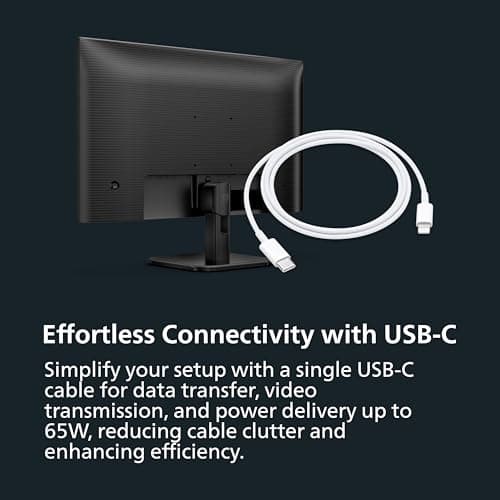 Philips 27E1N1300A 27" IPS FHD (1920 x 1080) Monitor,100Hz 1ms, USB-C, Built-in Speakers, LowBlue Mode, Flicker-Free, VESA, 4Yr Advance Replacement Warranty