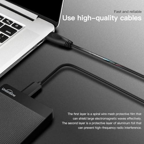 UnionSine 320GB 2.5" Ultra Slim Portable External Hard Drive HDD-USB 3.0 for PC, Mac, Laptop, PS4, Xbox one,Xbox 360,HD-2510(Black)