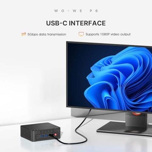 wo-we P6 Mini PC Ryzen 5 3550H(4C/8T,up to 3.7GHz) 16GB DDR4 RAM 512GB NVMe SSD Gaming PC, Radeon Vega 8 Graphics Mini Desktop Computer, Triple 4K 60Hz Displays, USB-C/USB 3.3/2.0/HDM I, WiFi5 BT5.0