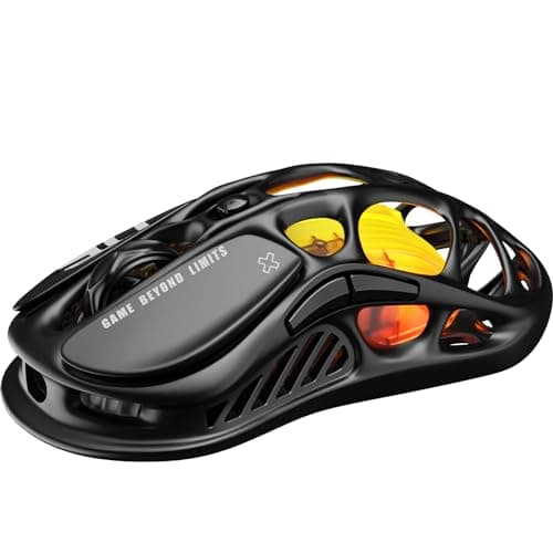 GravaStar Mercury M2 Wireless Gaming Mouse with 26,000 DPI, PAW3395DM Sensor -79g Lightweight Hollowed-Out Design -5 Programmable Buttons -5 Dynamic Lightsync RGB