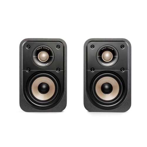 Polk Signature Elite ES10 Surround Loudspeaker - Hi-Res Audio Certified, Dolby Atmos & DTS:X Compatible, 1" Tweeter & 4" Woofer, Power Port Technology for Effortless Bass (Pair, Stunning Black)