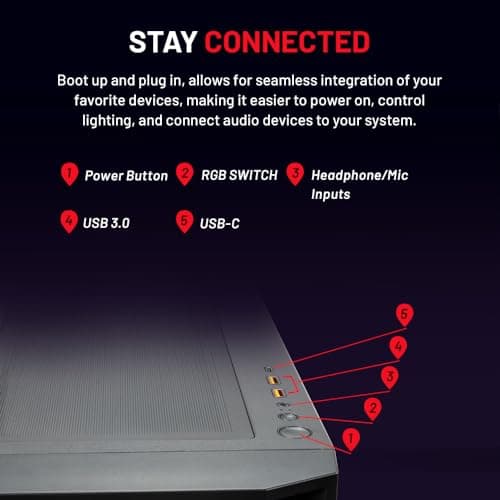Skytech Rampage Gaming PC Desktop, Ryzen 7 9700X 3.8 GHz (5.5GHz Turbo Boost), NVIDIA RTX 5070 Ti 16GB GDDR7, 1TB Gen4 SSD, 32GB DDR5 RAM 5600 RGB, 850W Gold PSU, 360mm ARGB AIO, Wi-Fi, Win 11