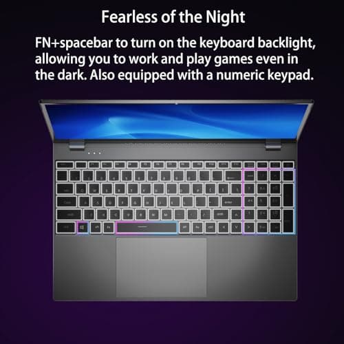 Morostron Win11 Laptop Computer, 15.6 Inch N5095 Quad core 16GB RAM 512G SSD, FHD 1920 * 1080 IPS Display Notebook PC, Backlit Keyboard, Finger Print Touch ID, AC WiFi,All-Metal Body