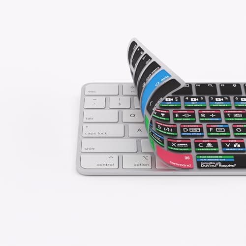 Keyboard Cover for Davinci Resolve - Compatible with Apple Magic Numeric Keyboard with and WithoutTouchID - Editors Keys