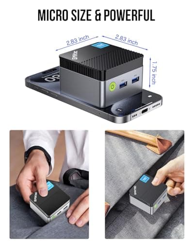 GMKtec Mini PC NucBox G5, Intel 12th Gen Alder Lake N97 (up to 3.6GHz), 12GB RAM 256GB M.2 SSD, Home, Business, Office Mini Computer, 4K UHD Dual HDIMI, RJ45 Ethernet