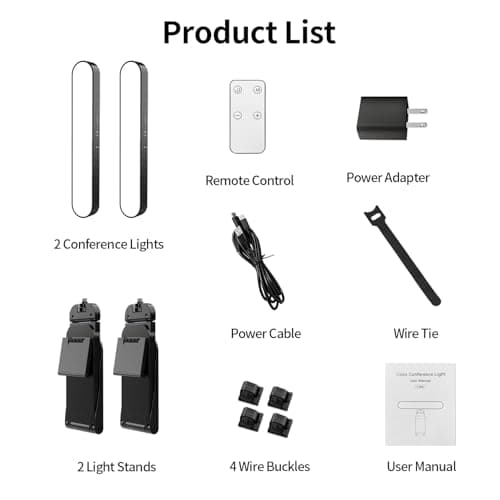 yAyusi Dual-lamp Video Conference Lighting, LED Streaming Light with Remote and Touch Control, Zoom Lighting for Computer,Webcam Laptop Monitor Ring Light for Video Calls/Zoom Meetings/Video Recording