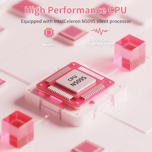 14.1" FHD Light Pink Laptops Business & Student Laptop Computer, 4-Core 2.9GHz N5095, 8GB RAM 512GB SSD Numeric Keypad, Standard HDMI Lightweight & Slim Portable, Win11 Pro, 2 Year Warranty