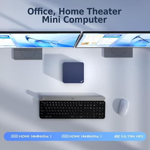 Beelink EQ14 Mini PC, Intel Twin Lake N150(Up to 3.6GHz) 16GB DDR4 500GB NVMe SSD, 2.5G Dual LAN Mini Computer Supports WiFi6, BT5.2, USB3.2, 4K@60Hz Dual HDMI Display, Home-Server/Network Firewall