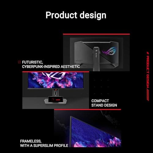 ASUS ROG Strix 26.5” 1440P QD-OLED Gaming Monitor (XG27ACDNG) -QHD (2560x1440), 360Hz, 0.03ms, Custom Heatsink, OLED Care+, G-SYNC Compatible, 99% DCI-P3, DisplayWidget, AI Gaming, 3yr Warranty