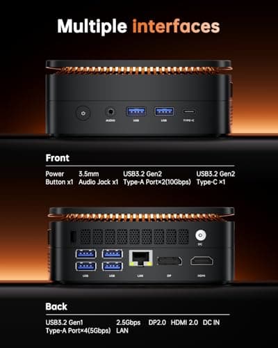 KAMRUI H1 Mini Gaming PC, AMD Ryzen 7 6800H, 16GB DDR5 4800MHz 512GB M.2 NVMe PCIe3.0x4 SSD Mini PC(8C/16T, up to 4.7GHz), 16MB L3 Smart Cache, Triple 4K Display/WiFi6/BT5.2/Mini Desktop Computers