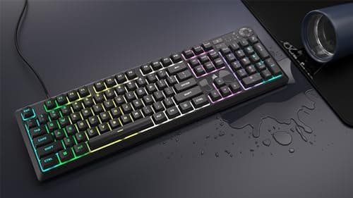 Corsair K55 CORE RGB Membrane Wired Gaming Keyboard – Quiet, Responsive Switches – Spill Resistance – Ten-Zone RGB – Media Keys – iCUE Compatible – QWERTY NA – PC, Mac – Black