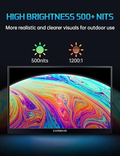 17.3" Portable 4K Monitor, 500 Nits, 3840 * 2160p, 100% Adobe RGB, Travel Monitor with Built-in Kickstand & Speakers, External for Laptop PC, Xbox, Switch, PS4/5