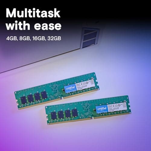 Crucial 16GB DDR4 RAM Kit (2x8GB), 2400MHz (PC4-19200) CL17 UDIMM 288-Pin Unbuffered Desktop Memory, Compatible with 13th Gen Intel Core and AMD Ryzen 7000 - CT2K8G4DFS824A