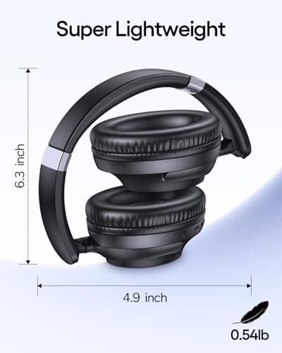 TAGRY Active Noise Cancelling Headphones 100H Playtime Wireless Over Ear Bluetooth Headphones Fast Charging Earphones with Deep Bass Comfort Light Weight Headsets for Travel Home Office PC Black
