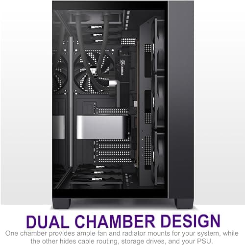 F300 (2025) PC Case - Pre-Installed 4 No RGB Fan, ATX Mid-Tower Gaming PC Case, 270° Panoramic Glass with Type-C, FOIFKIN (Black)