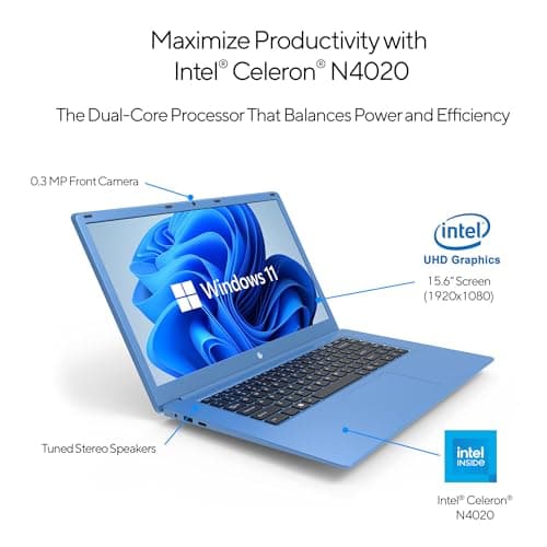Core Innovations 15.6" Full HD Intel 4GB RAM 64GB SSD Laptop with Windows 11 - Blue